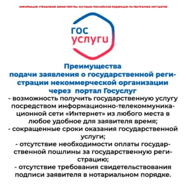 преимущества подачи заявления о государственной регистарции нко через портал госуслуги